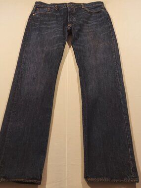 Levi’s 501 Original Fit Jeans Button Fly Dark Wash 38x34 Classic Straight